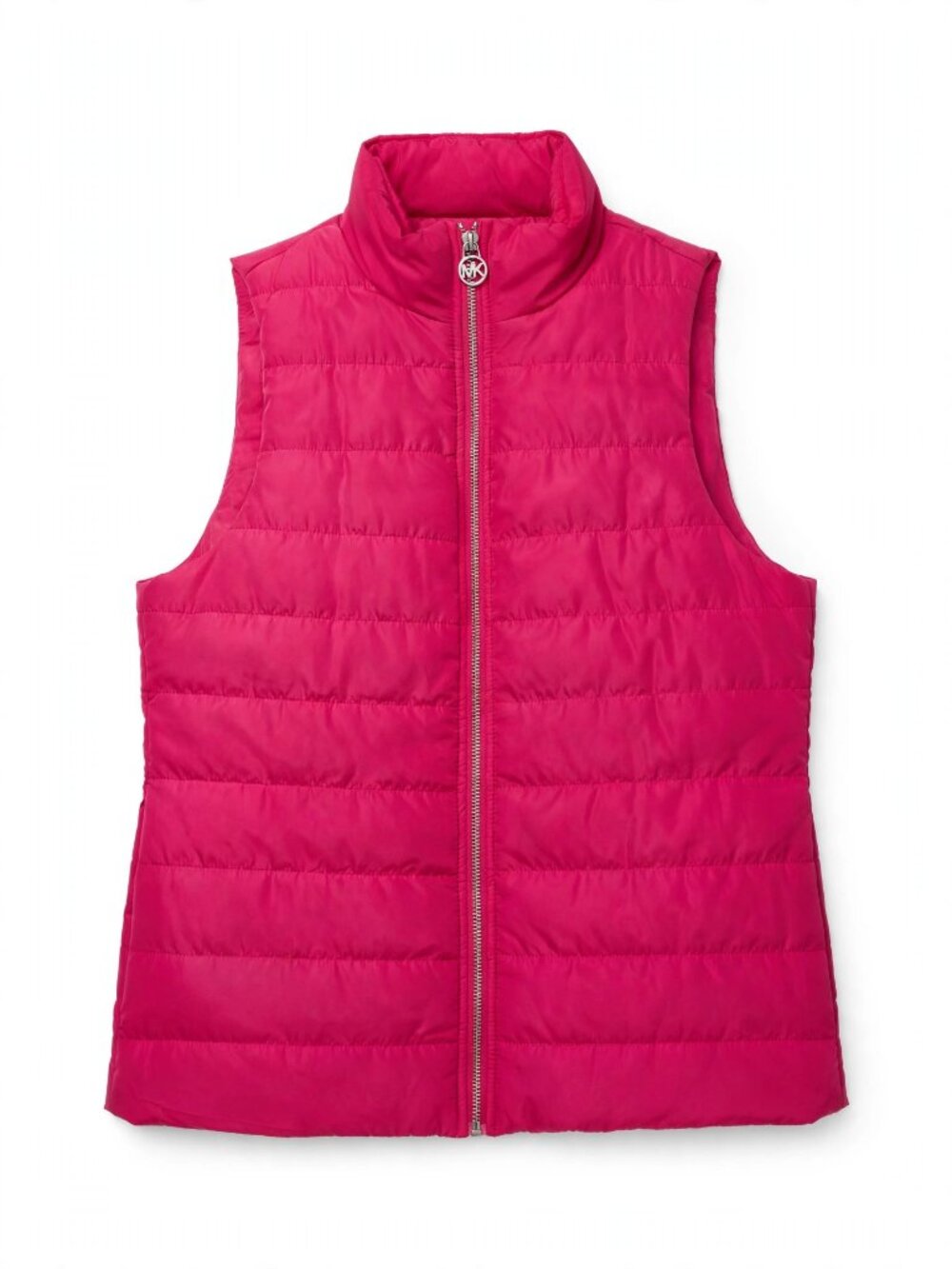 Michael Kors Vest Women's M Pink Quilted Puffer Full Zip MK Logo